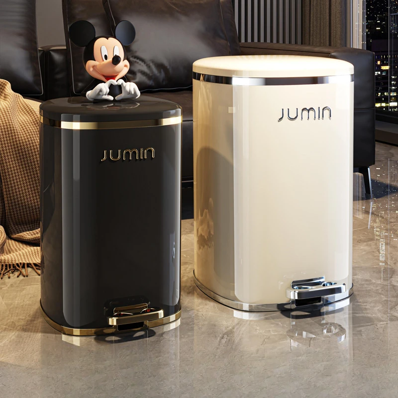 塑料pp厨房垃圾桶带盖脚踏式家用客厅轻奢高档大号容量卫生间卧室