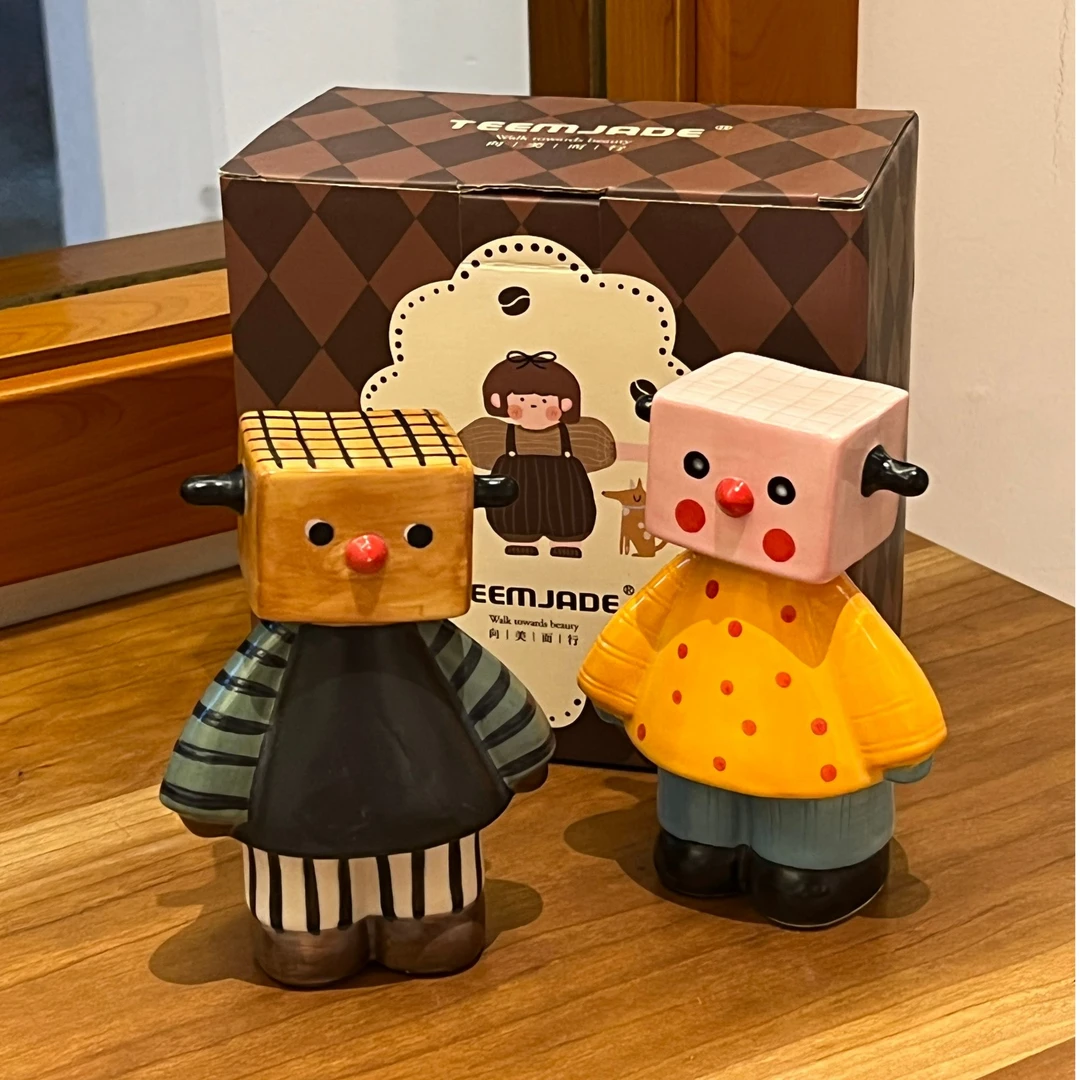 喜瓷餐具创意陶瓷家居摆件桌面装饰品电视柜入户玄关摆件卡通玩偶