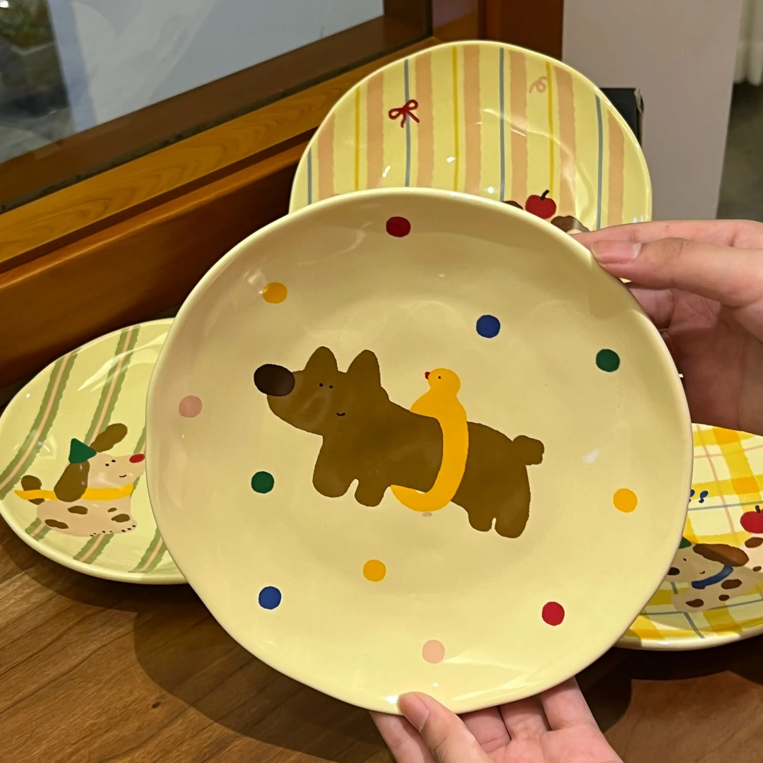 喜瓷store圆盘泳圈小狗餐具ins风碗碟套装家用送礼创意高颜值餐具