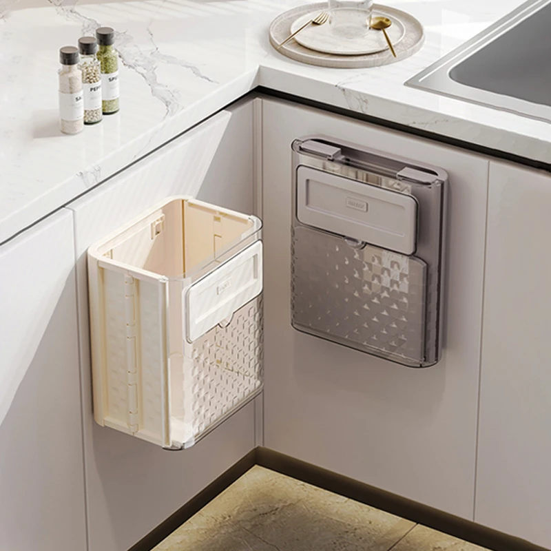 博仕奥厨房垃圾桶折叠壁挂式大口径剩饭剩菜收纳桶透明加厚垃圾桶