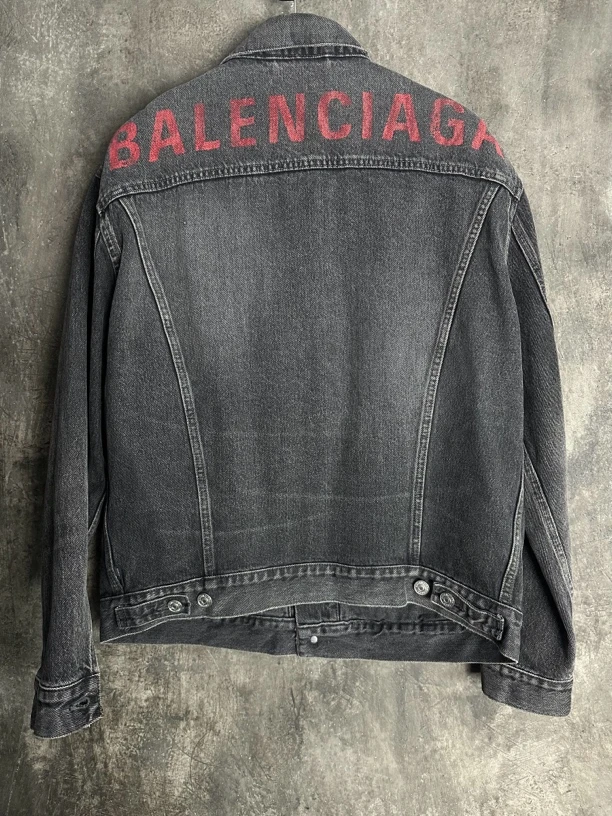 全新未使用/Balenciaga 巴黎世家 背后Logo 水洗牛仔外套