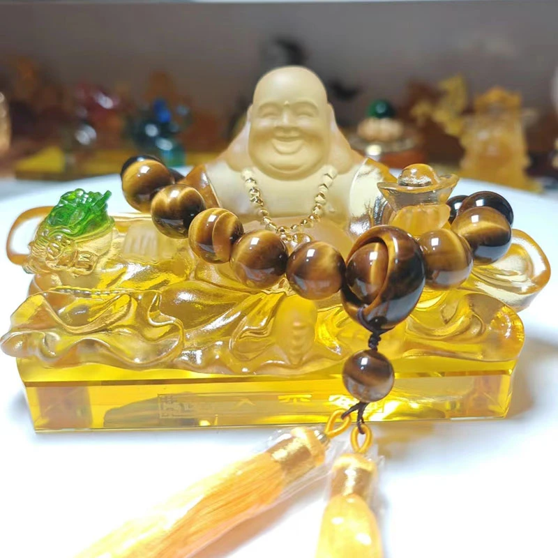 古法琉璃产品车载摆件弥勒佛车内装饰用品大全金蟾佛出入平安佛缘