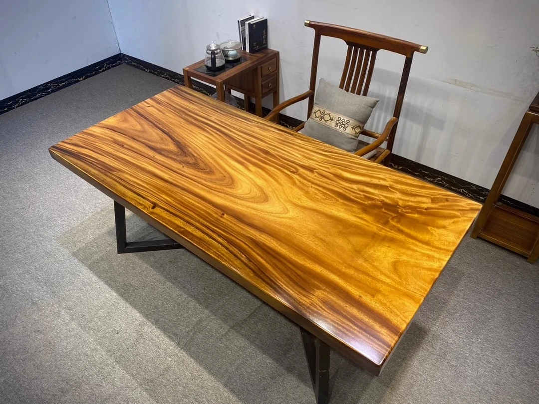 （选板改价）胡桃木实木大板茶台茶桌桌椅禅意客厅长方形