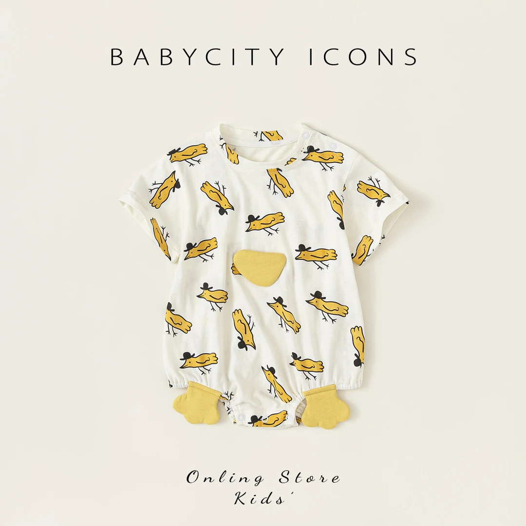 XY14129【夏】儿童连体衣（鸭印花连体衣）