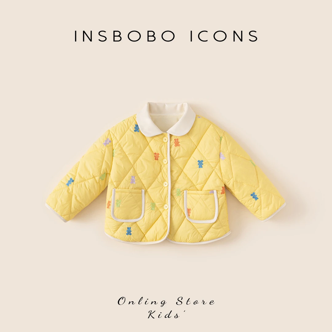 DY24086【冬】儿童上衣（绗棉小熊绣花棉服）