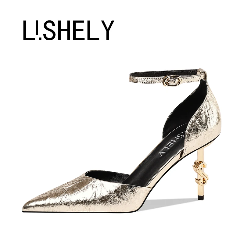 904[拉尔克夫]8cm时尚s跟夏季细跟性感轻奢气质浅口高跟鞋尖头