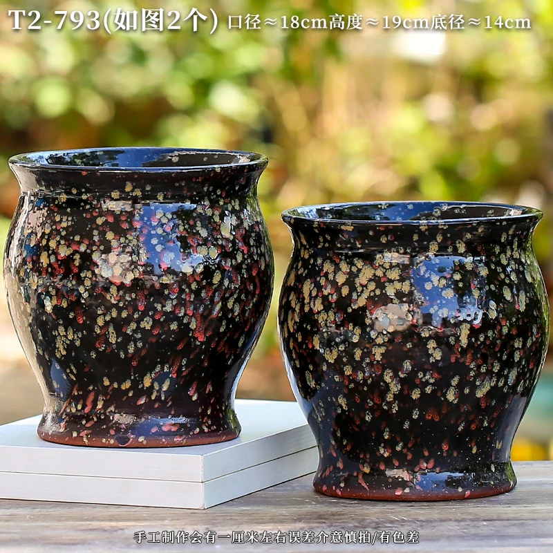 T2-793宜兴粗陶大号花盆室内发财多肉盆蝴蝶兰盆吊兰绿植大盆