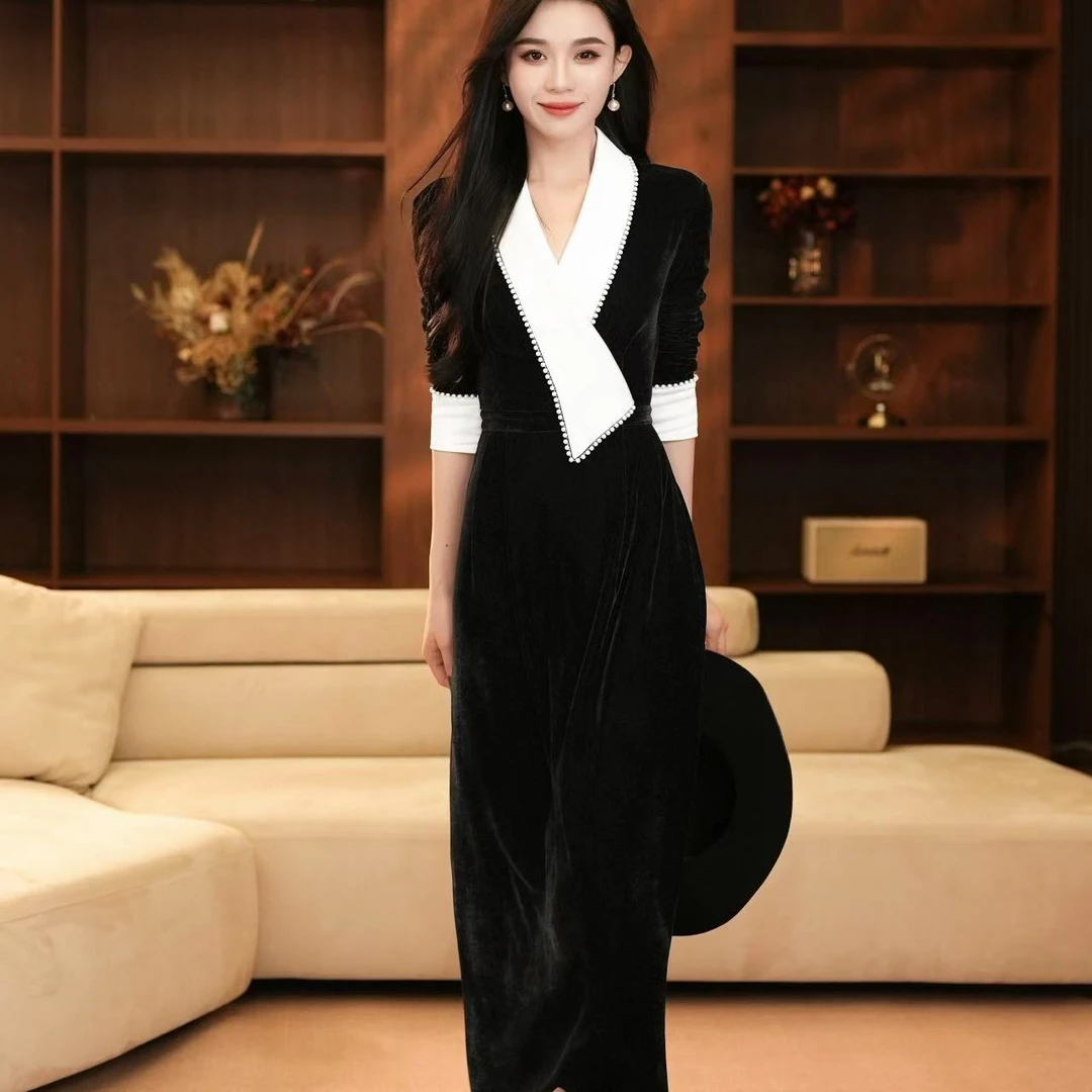 【yola】云筏秋季法式气质收腰显瘦鱼尾连衣裙-YLZ0009