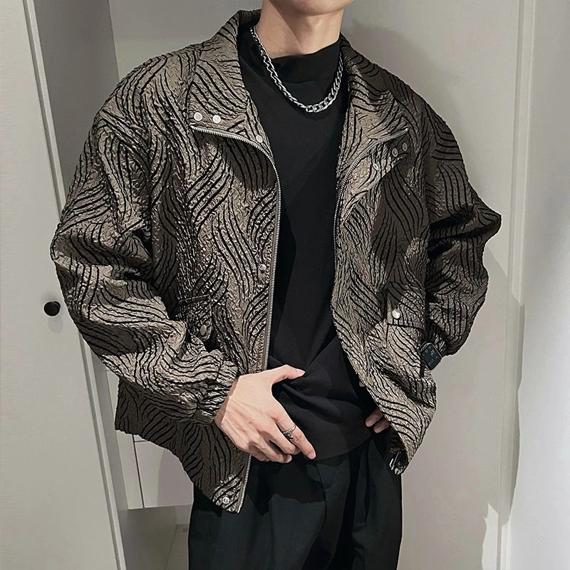 小扬哥专属潮男痞帅高级感轻奢条纹外套网红2023新款潮牌潮流夹克