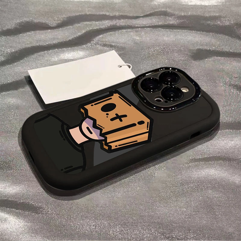 高级感纸箱男孩iphone15Promax手机壳卡通苹果14PRO硅胶13 12/11X