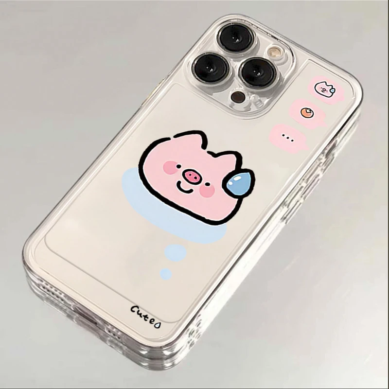 没话题小猪苹果15手机壳iphone14promax高级13硅胶12透明11全包XS