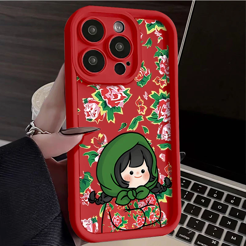 东北大花袄女孩iphone15PRO苹果手机壳14promax软硅胶13高级12/11