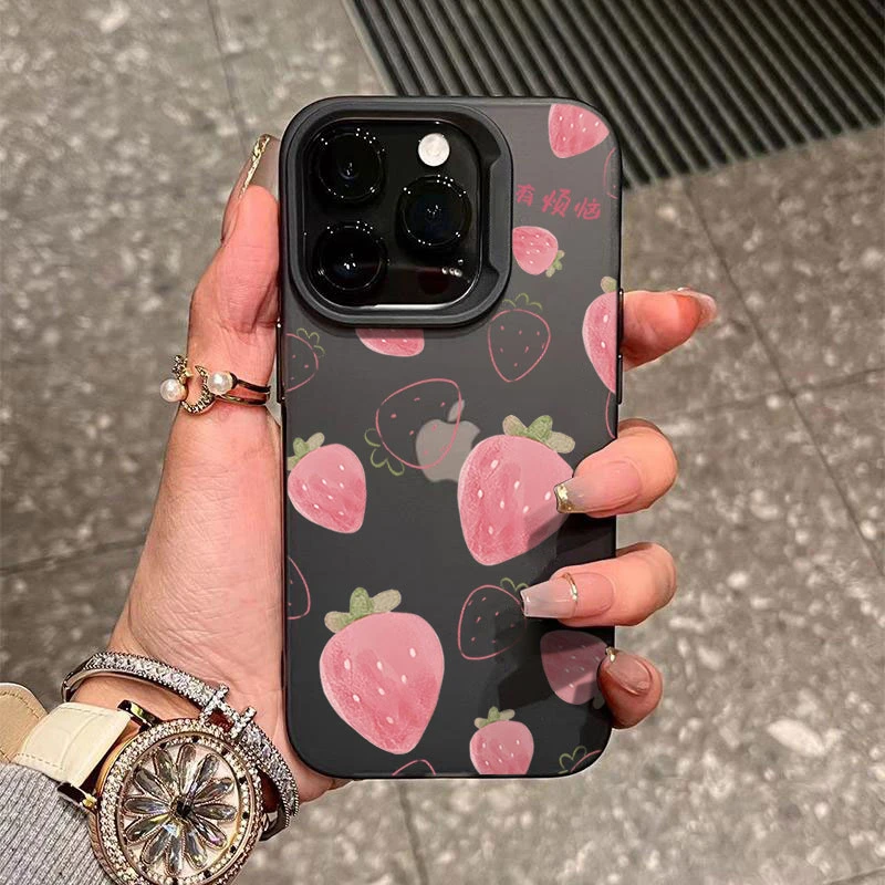 莓有烦恼适用苹果15手机壳iphone14Promax磨砂13软硅胶12防摔11XS