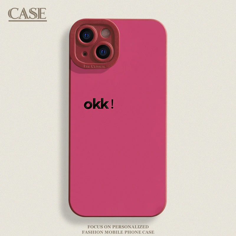 OKK英文iPhone15ProMax手机壳14苹果13硅胶12全包78p男女11xs/xr