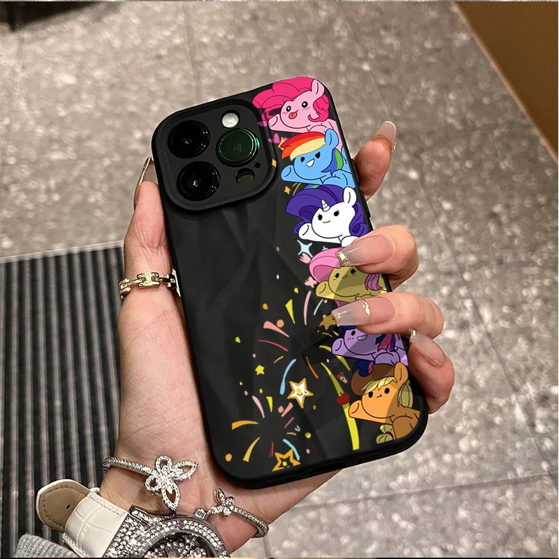 探头小马宝莉适用iphone14苹果15手机壳13p褶皱壳11promax/12防摔
