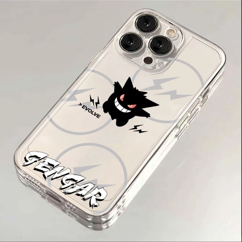 宝可梦耿鬼适用iPhone15苹果手机壳14promax软13pro透明12/11简约