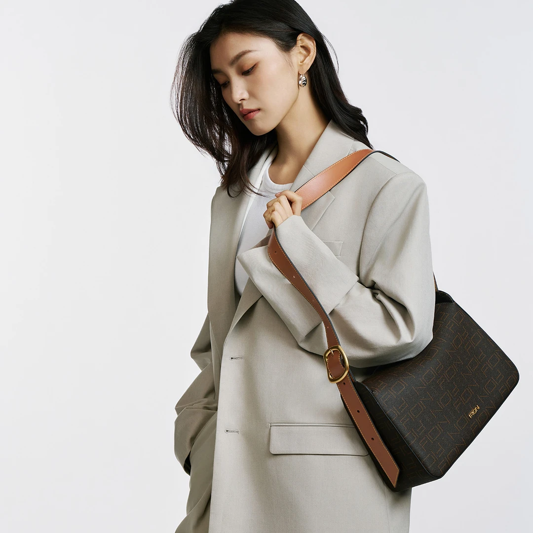 Fion/菲安妮经典时尚百搭小众印花女士腋下包单肩包 FAAFJGC086