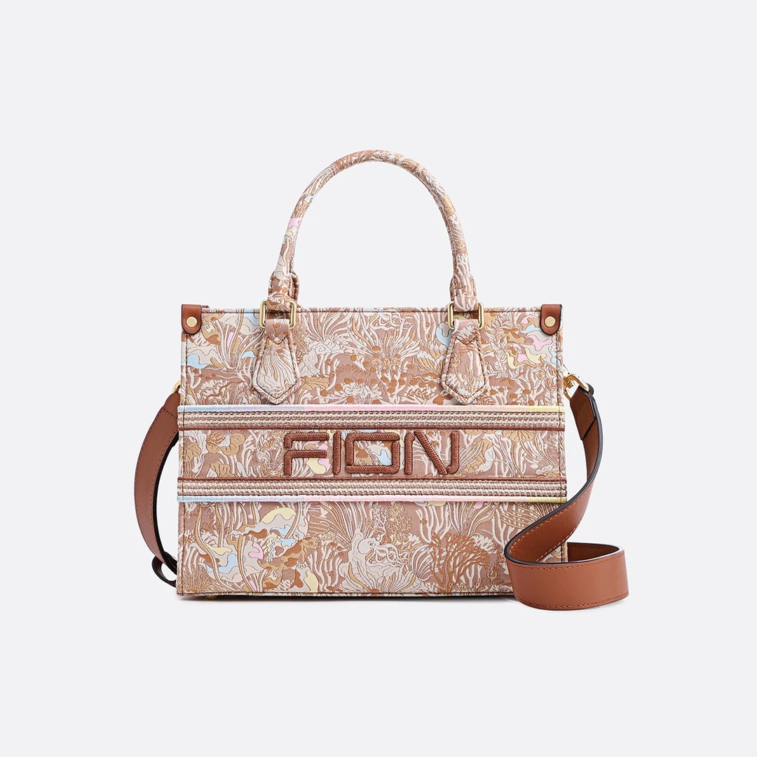Fion/菲安妮【商场同款】敦煌瑶池系列女士中号托特包FAAFAMI007