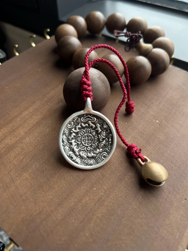 纯银九宫八卦牌小mini朝天吼直径2.7cm