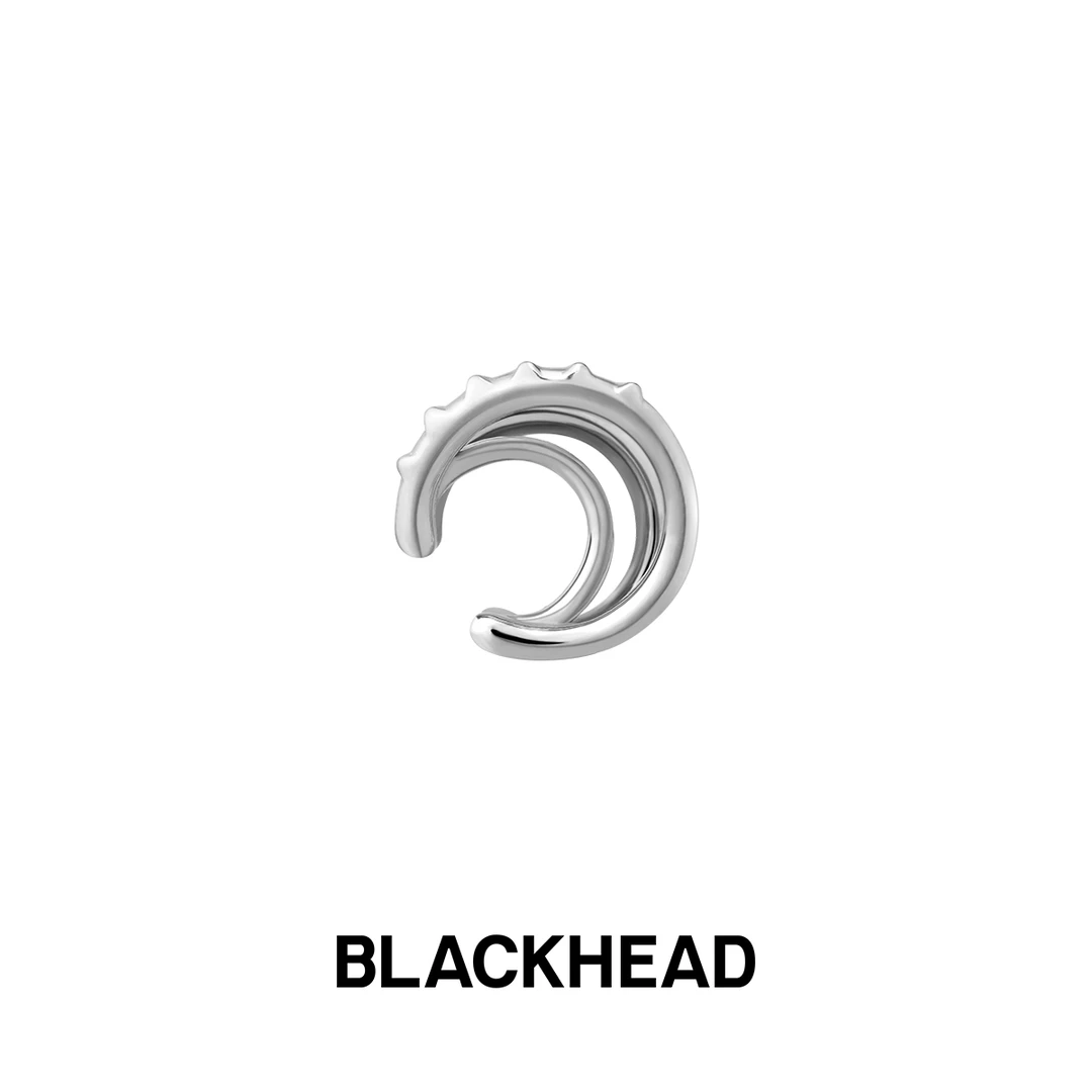 BLACK HEAD/黑头 钛钢耳饰 多层次铆钉装饰免穿刺耳扣