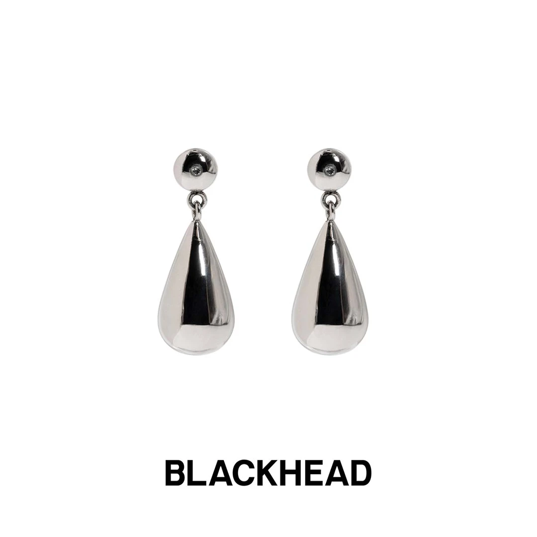 钛钢合成锆石耳饰 锆石水滴吊坠钛钢耳钉