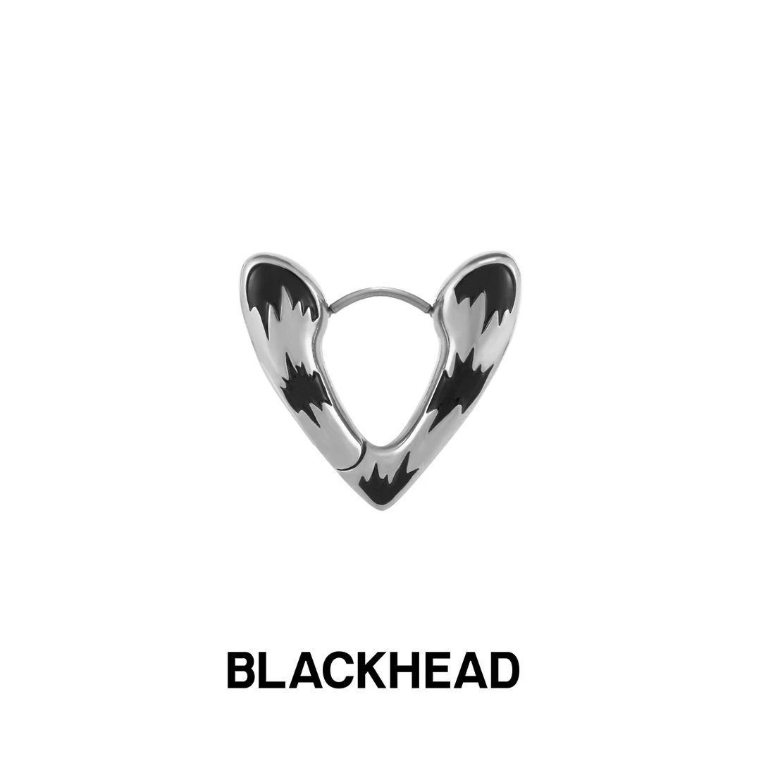 钛钢耳饰 朋克蛾花纹耳环