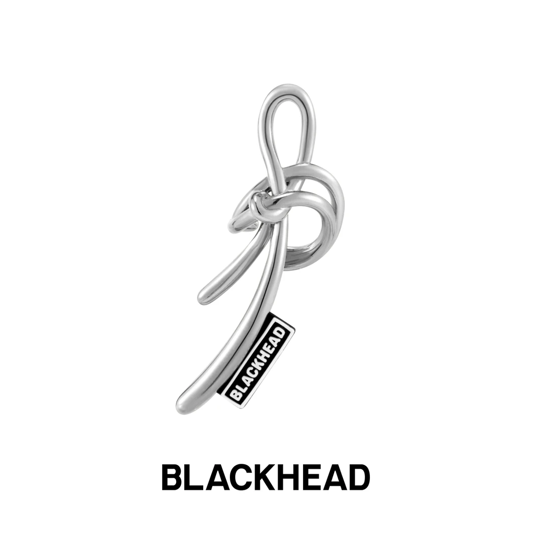 钛钢耳饰 硅胶标装饰缠绕绳结免穿刺耳夹