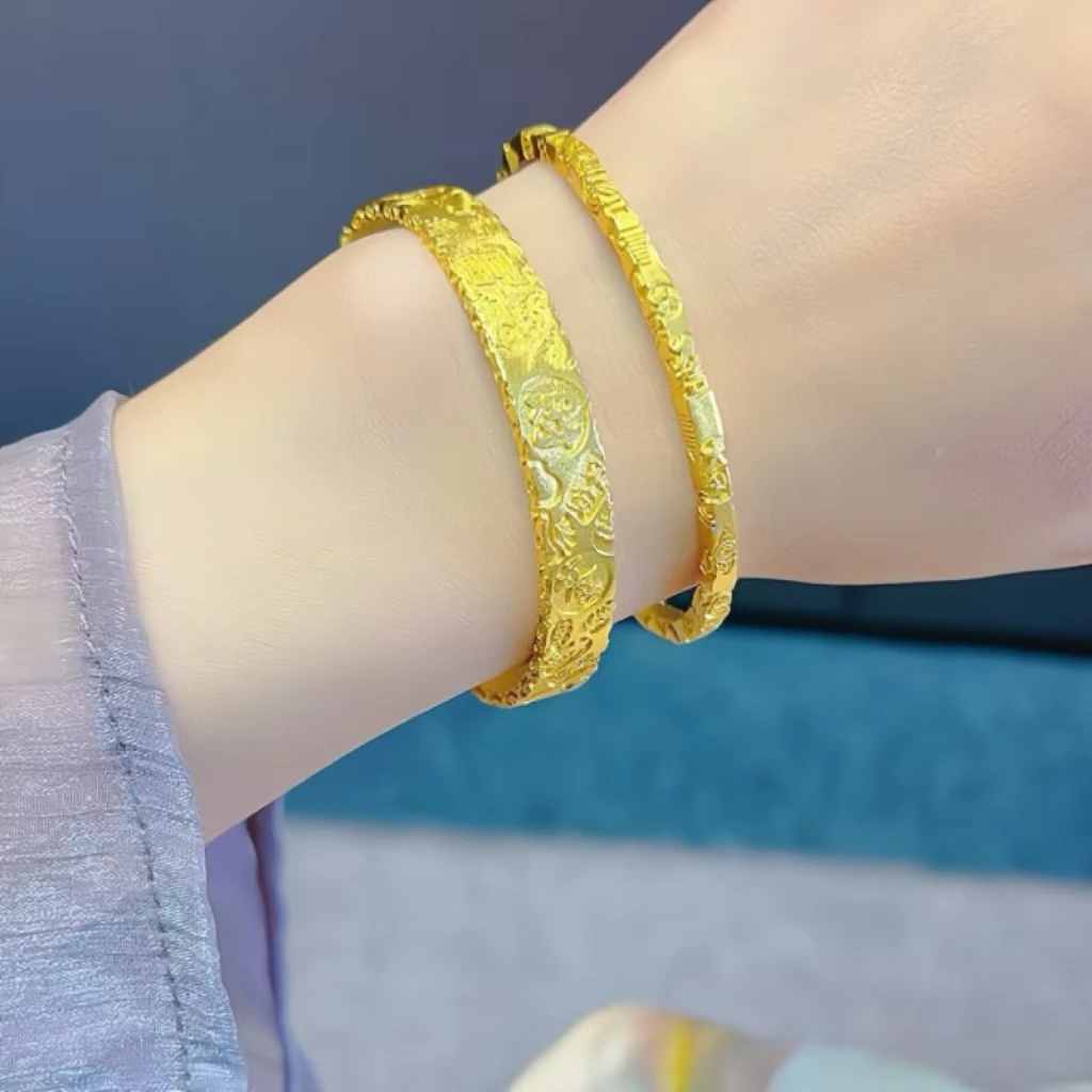铜合金手镯 宽版吉言手镯