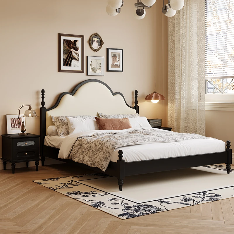 新中式橡胶木双人床主卧床现代轻奢实木床储物高端卧室家具主卧室