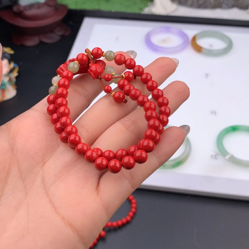 【闪购商品】查罗石朱砂合金静*
