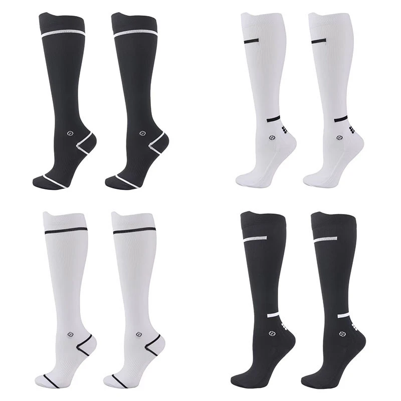 【包子专属】专业压力小腿袜跑步跳绳健身骑行速干长筒运动袜条纹