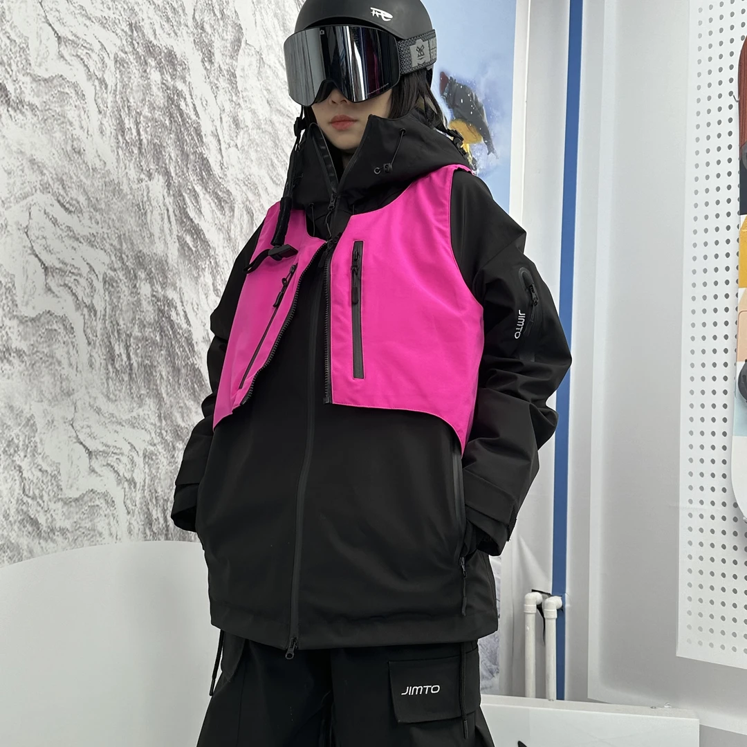 2024新款 黑粉双面马甲 单双板男女款防水马甲