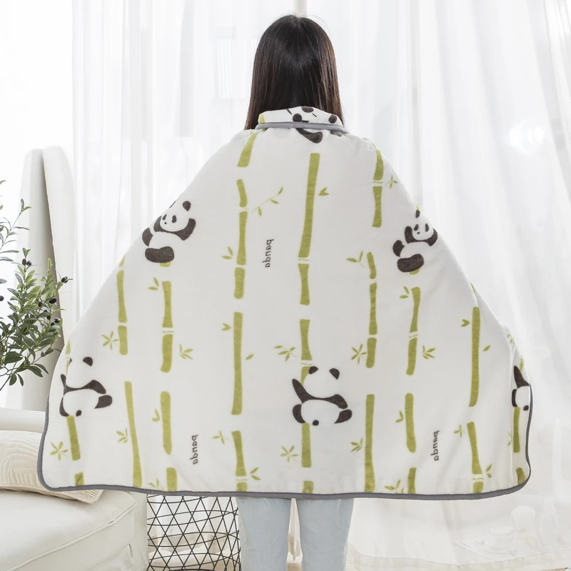 加厚潮人牛奶绒空调毯披肩毯午睡毯毛毯印花抱毯