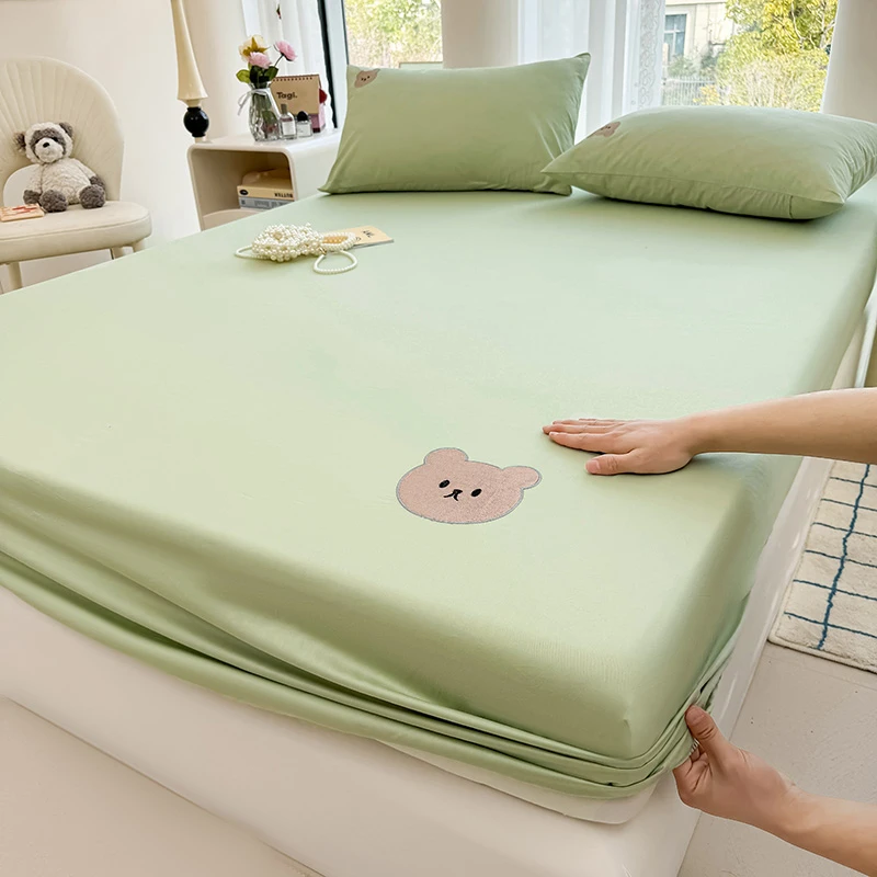 A类母婴级全棉米乐熊系列床笠单个床笠防尘罩