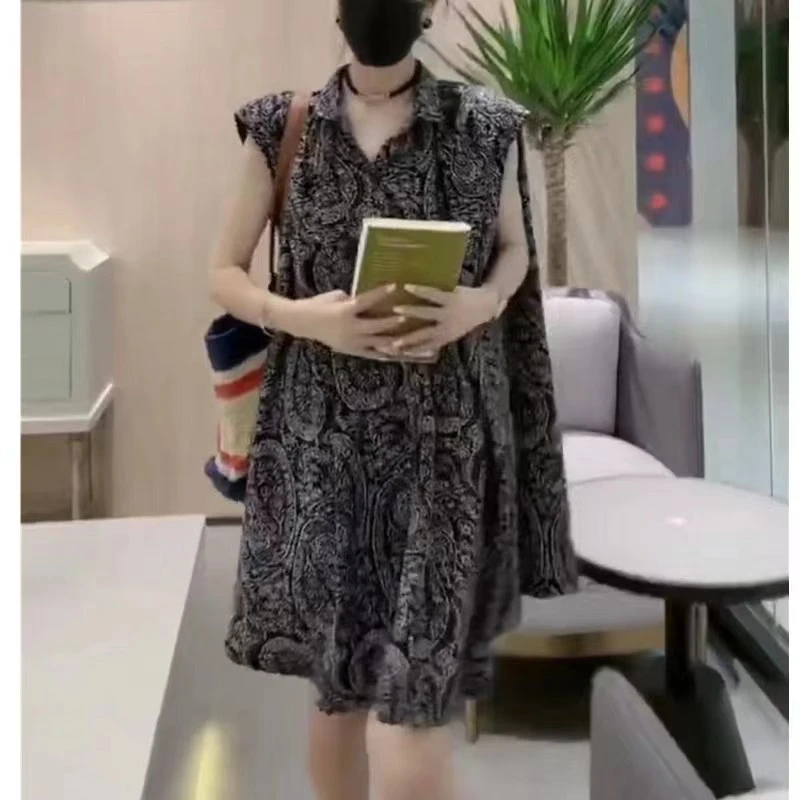 2025夏季新款薄款欧货洋气时尚连衣裙宽松无袖女HY23298