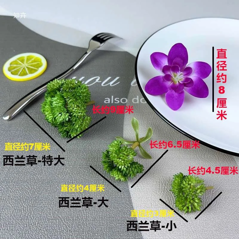 仿真摆盘花草可水洗重复使用酒店餐厅刺身摆盘装饰花草冷菜品盘饰