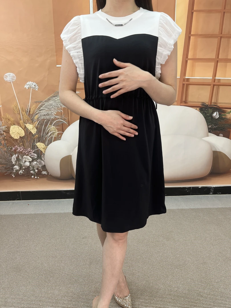 BQ3307宽松连衣裙显瘦气质大码轻奢小众收腰中长款夏季法式