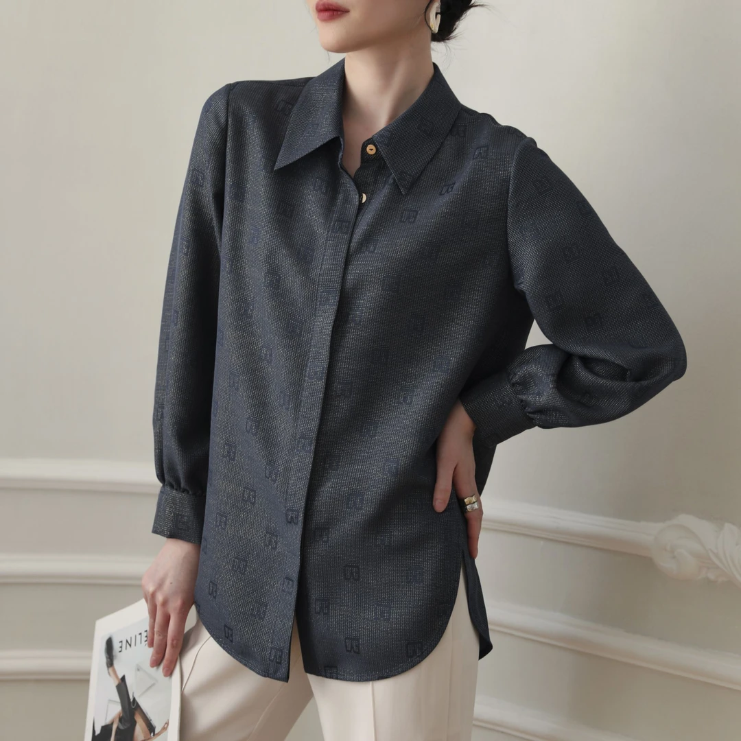 【森哥】经典大气轻奢时尚宽松真丝女士衬衫 |65776577