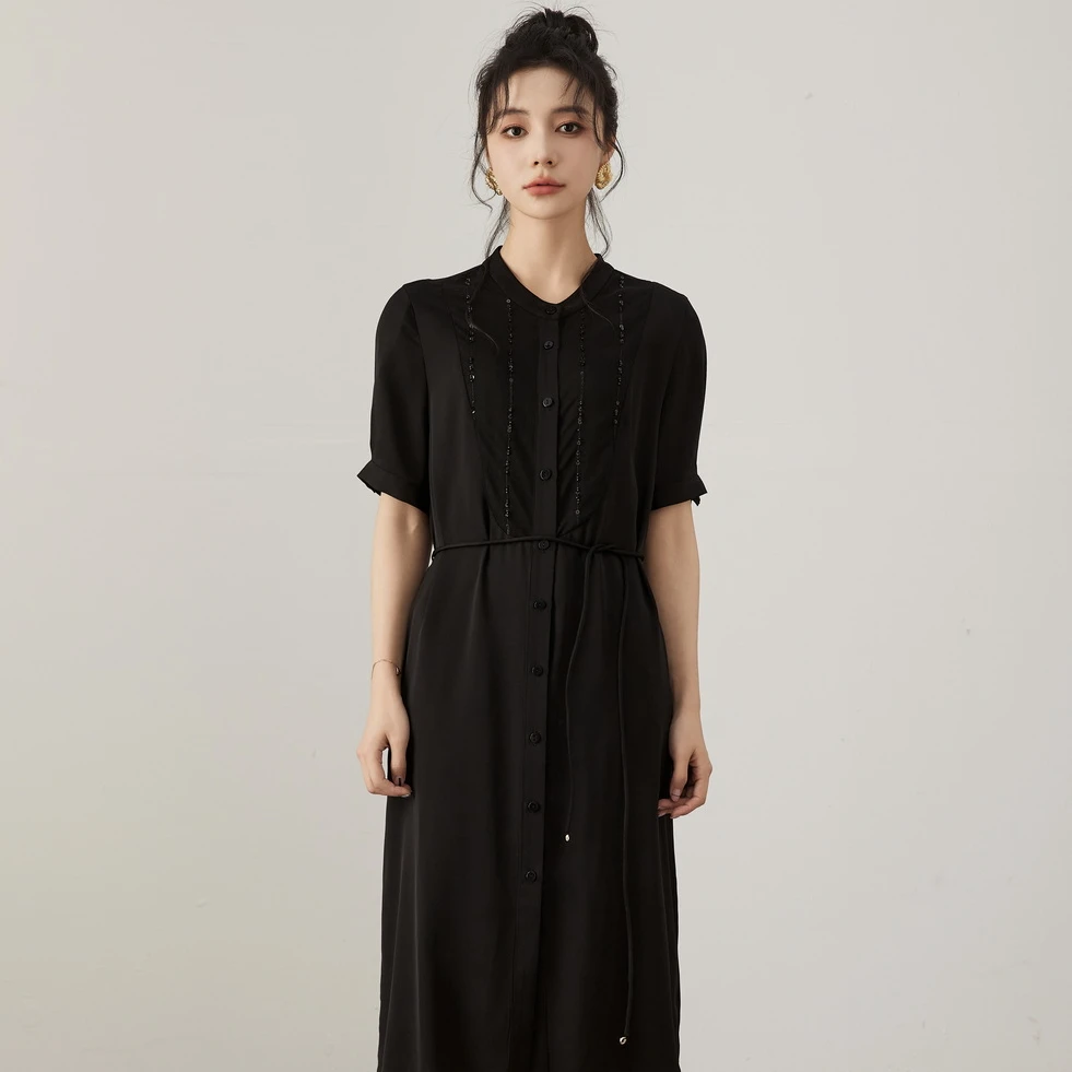 93桑蚕丝轻奢时尚休闲女装真丝连衣裙 |6021