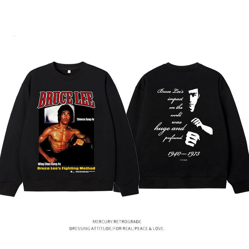 李小龙BruceLee美式卫衣街头vintage复古长袖潮篮球运动宽松大码