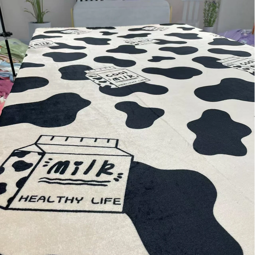 奶牛纹已包边  牛奶绒床单  不用备注