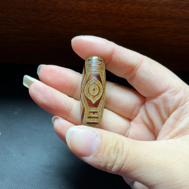 梵藏纯天然玛瑙六眼古珠项链男女情侣款挂件