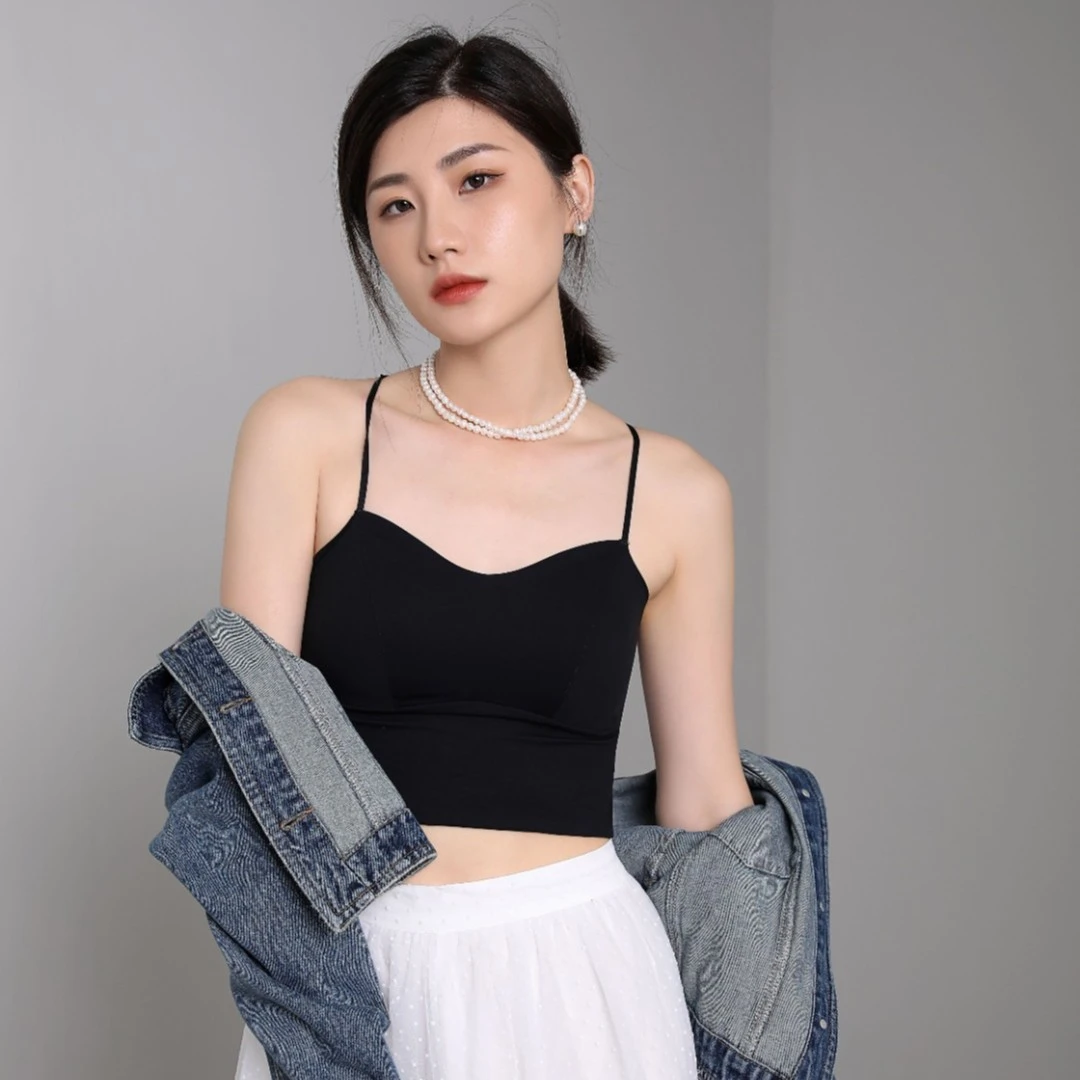 【Lan+】修身打底性感夏季薄款无痕文胸背心一体式美背