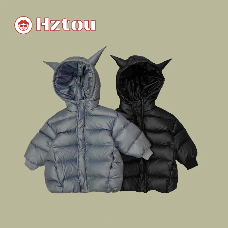 儿童冬季韩版90白鸭绒连帽小恶魔羽绒服LD007