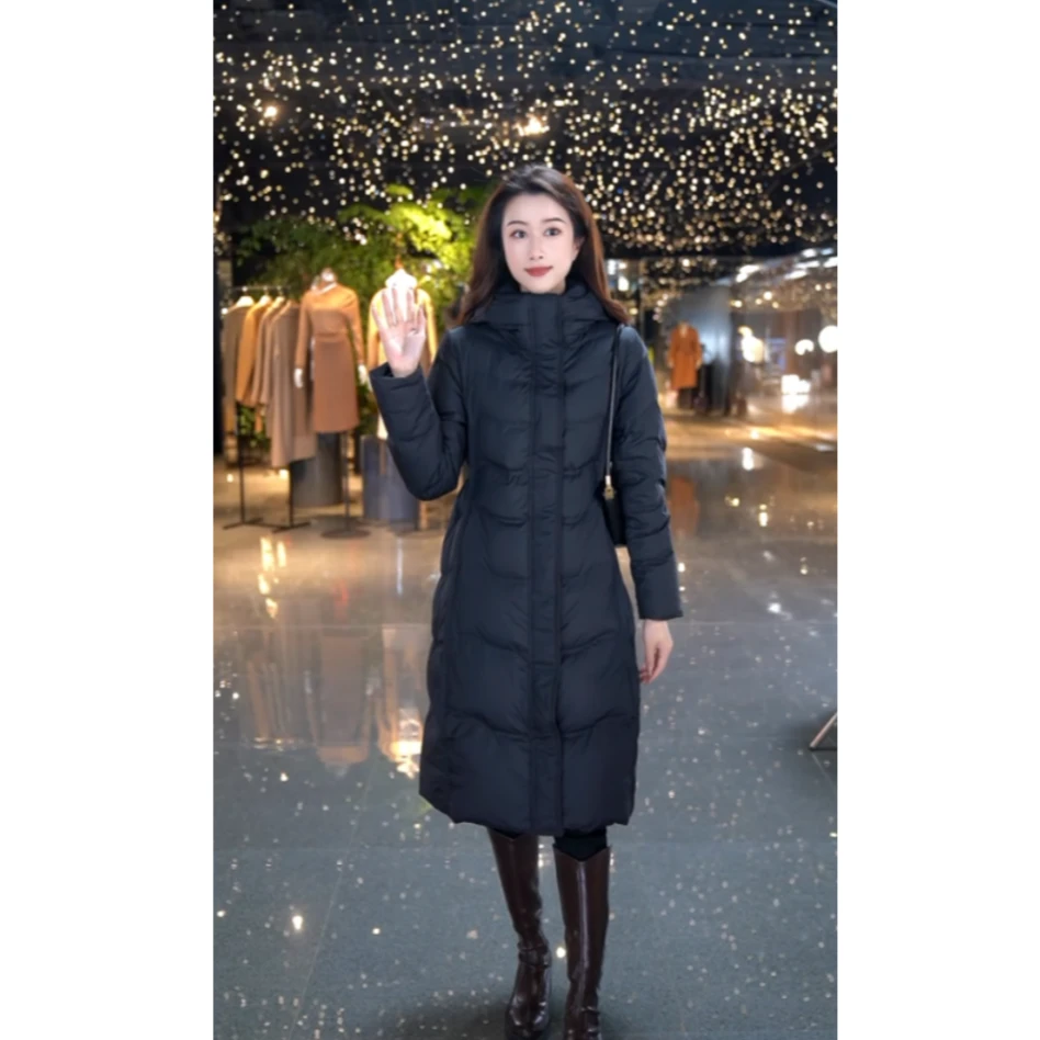 【商场同款】歌莉娅鹅绒服冬季抽绳调节长款羽绒服保暖1BCC8D890