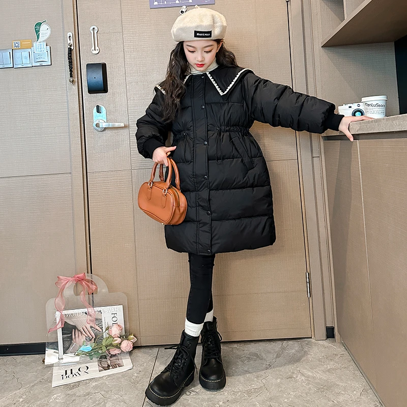 女童棉衣冬装2024新款儿童小香风棉服加厚冬季中大童中长款棉袄