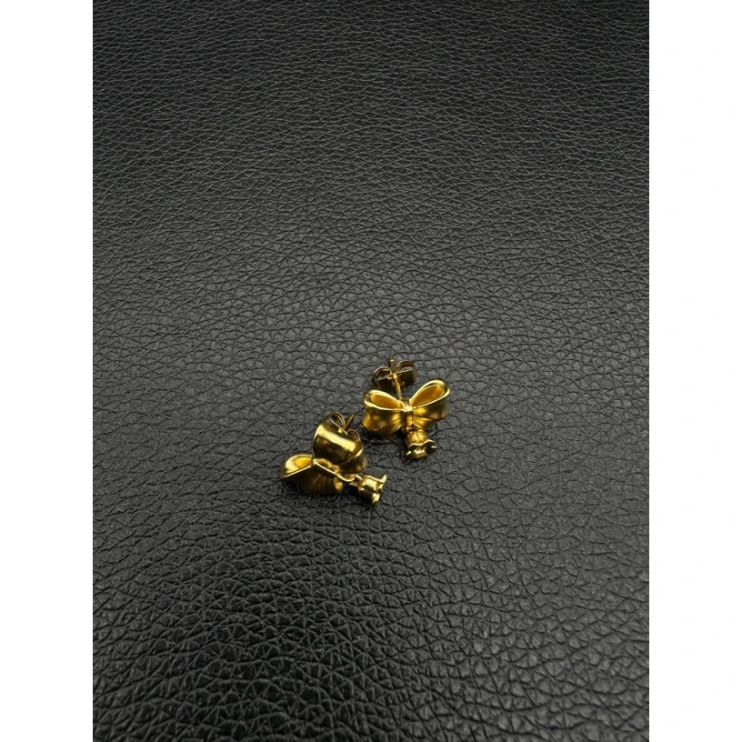 铜合金耳饰 A199 金色磨砂耳环
