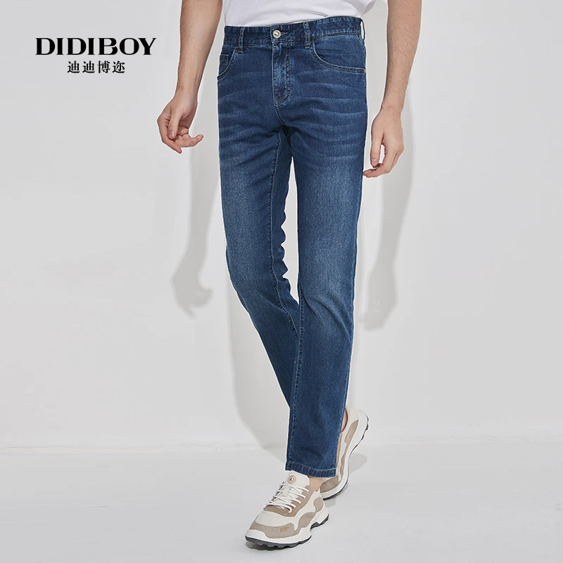 DIDIBOY/迪迪博迩轻便舒适直筒弹力商务休闲男士牛仔裤