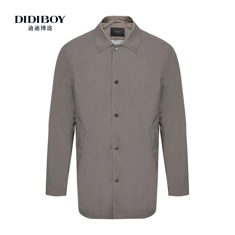 DIDIBOY/迪迪博迩男士经典的时尚商务休闲户外翻领舒适中长款风衣