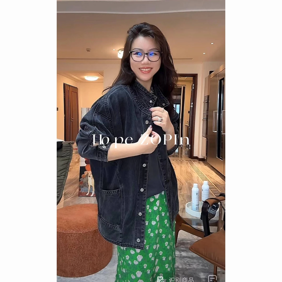 【大G精选】“好莱坞”  帅美立领牛仔外套长袖百搭